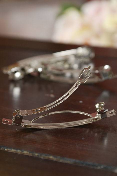 80mm French Hair Clip Silver Pkg/72