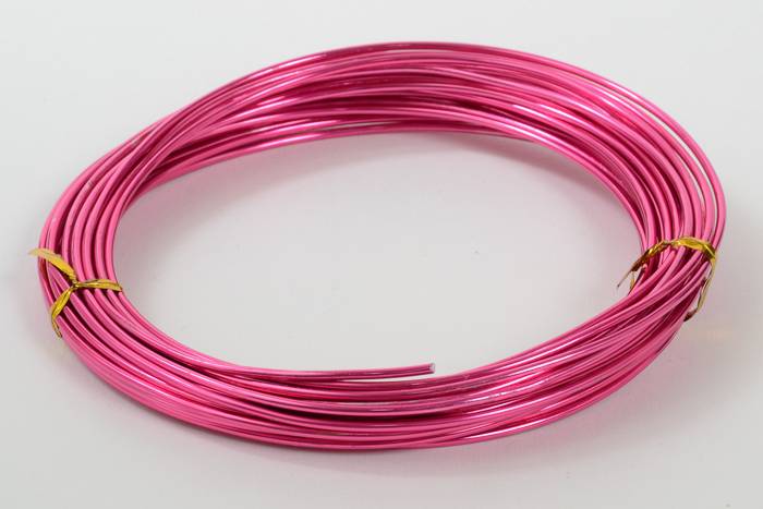 2mm X 10yds Aluminium Wire Fuchsia