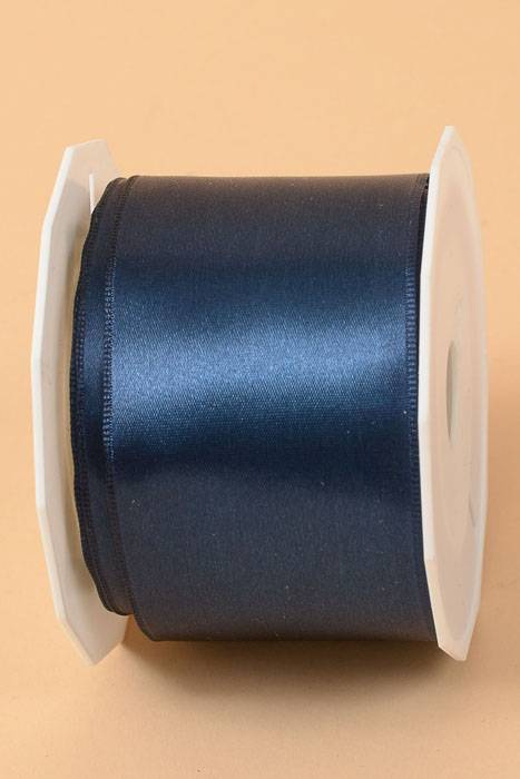 2-1/4" X 10yds Wired Satin Ribbon Navy Blue