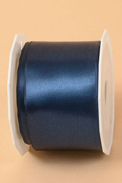 2-1/4" X 10yds Wired Satin Ribbon Navy Blue