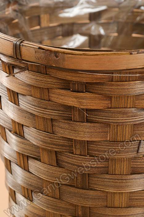 9.5" X 10" Stained Bamboo Planter Brown