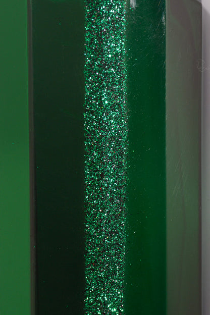 4.75" x 8" Rectangle Jewel Box Ornament W/Glitter Dark Green