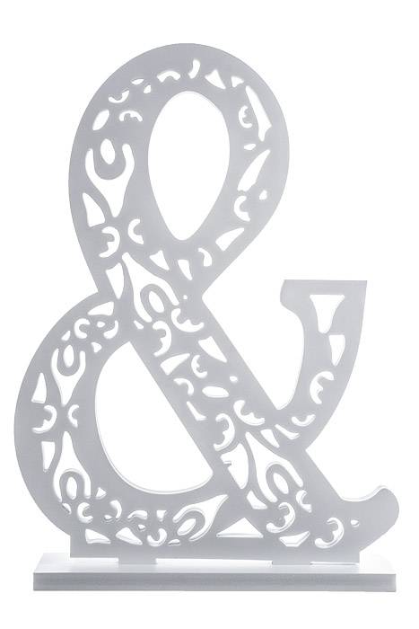 19.75" Carved Symbol "&amp;" White