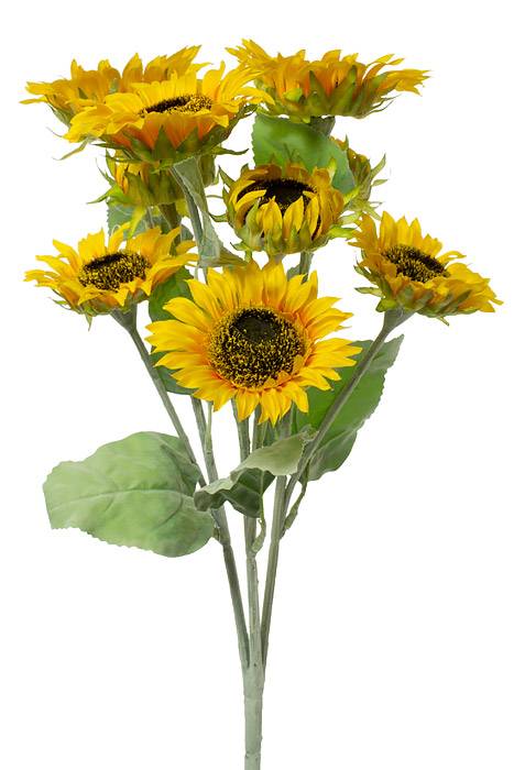 22" Silk Sunflower Bush Yellow