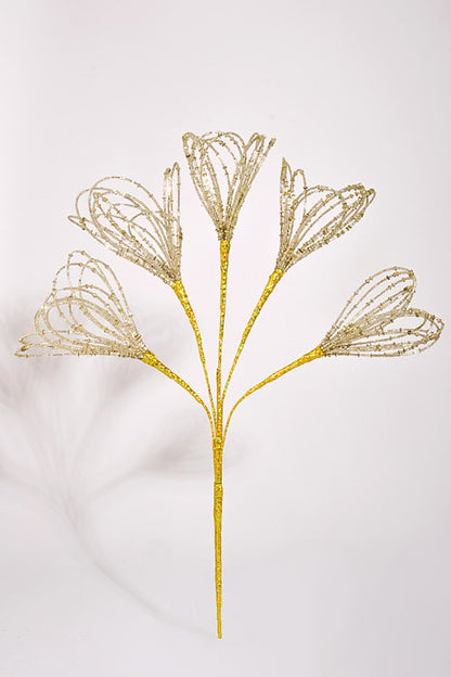 18" Heavy Beaded Flower Spray Champagne