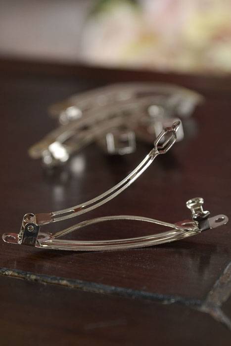 70mm French Hair Clip Silver Pkg/72
