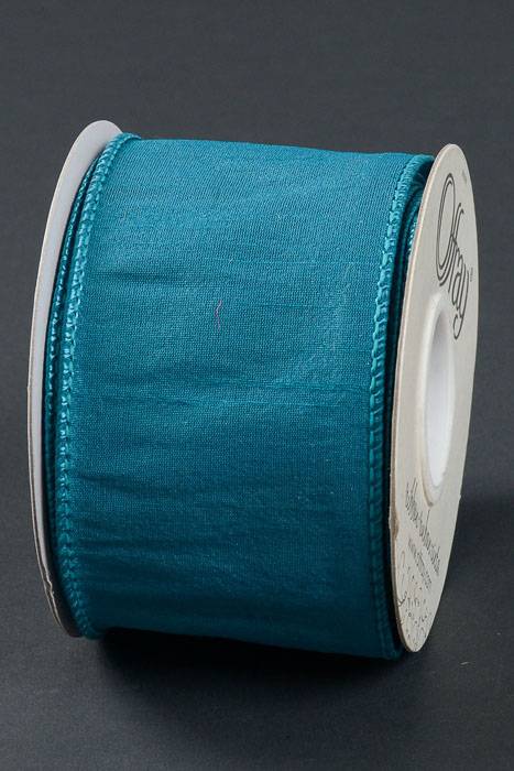 2.5" X 10yds Wired Anisha Ribbon Deep Teal
