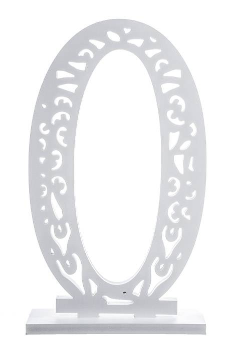 19.75" Carved Number "0" White