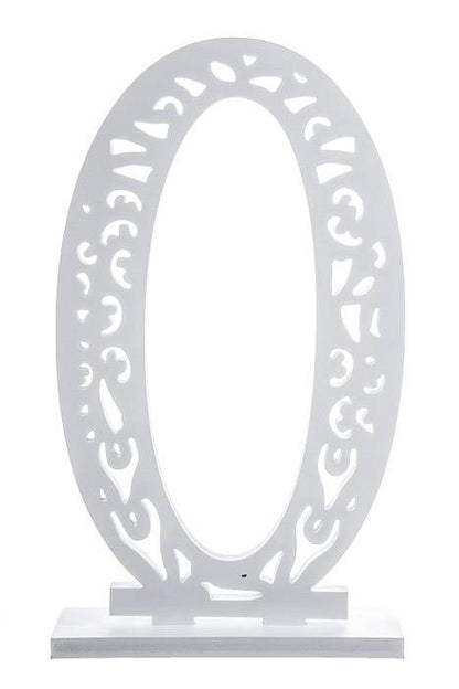 19.75" Carved Number "0" White
