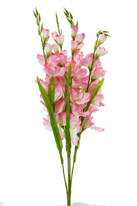 26.5" Silk Pongee Gladiolus Bush Pink