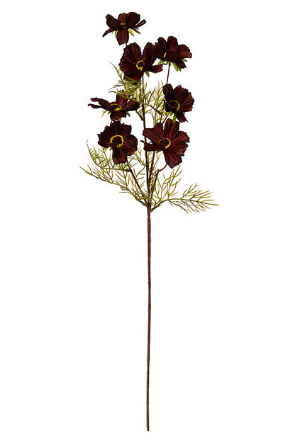28" Silk Cosmos Spray Dark Brown