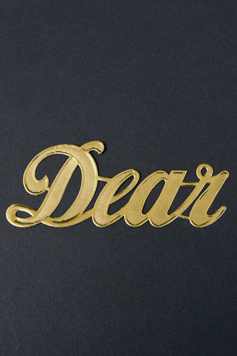 1.75" Large Paper "dear" Gold Pkg/10