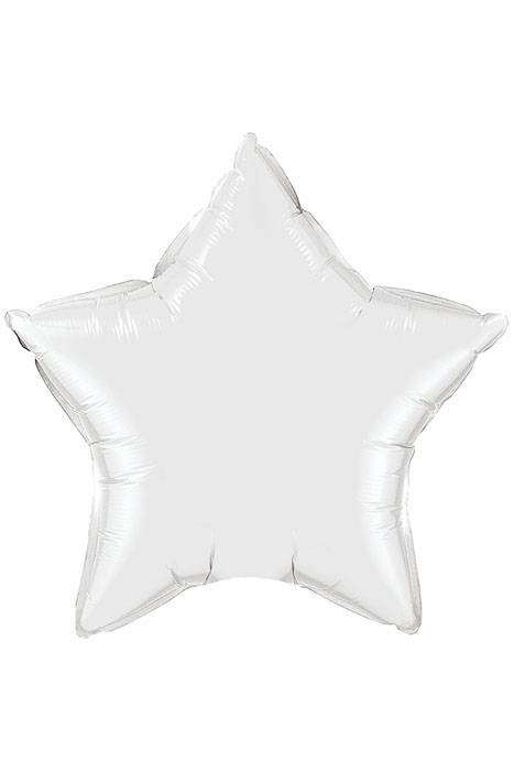 20" Star Foil Balloon White Pkg/10
