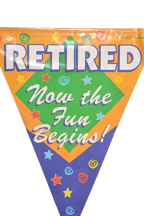 12Ft Retired The Fun Begins! Pennant Banner Orange