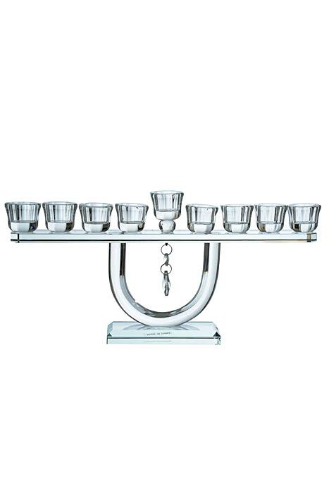 12.5&quot; X 6.5&quot; Crystal 9-lite Candle Holder Clear