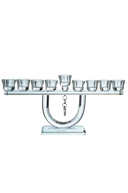 12.5&quot; X 6.5&quot; Crystal 9-lite Candle Holder Clear