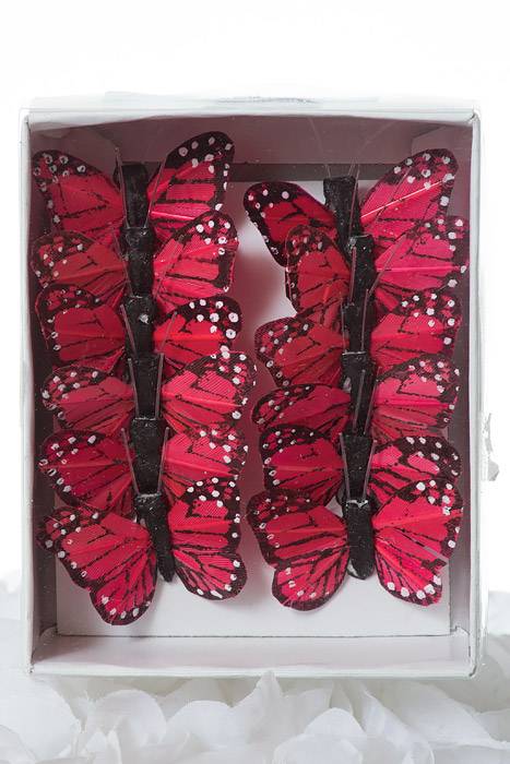 1" Mini Butterfly Coral/red Pkg/12