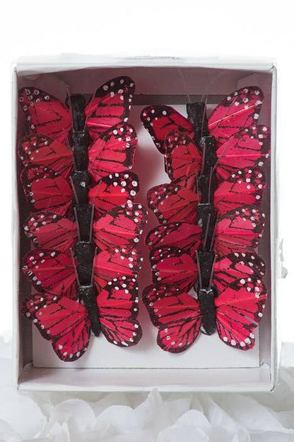 1" Mini Butterfly Coral/red Pkg/12