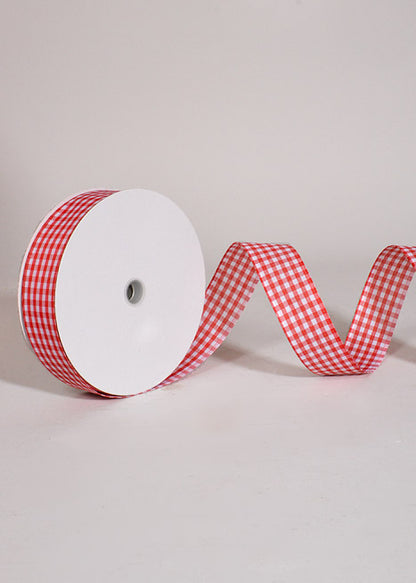 1.5" X 50Yds Wired Gingham Ribbon Red/White