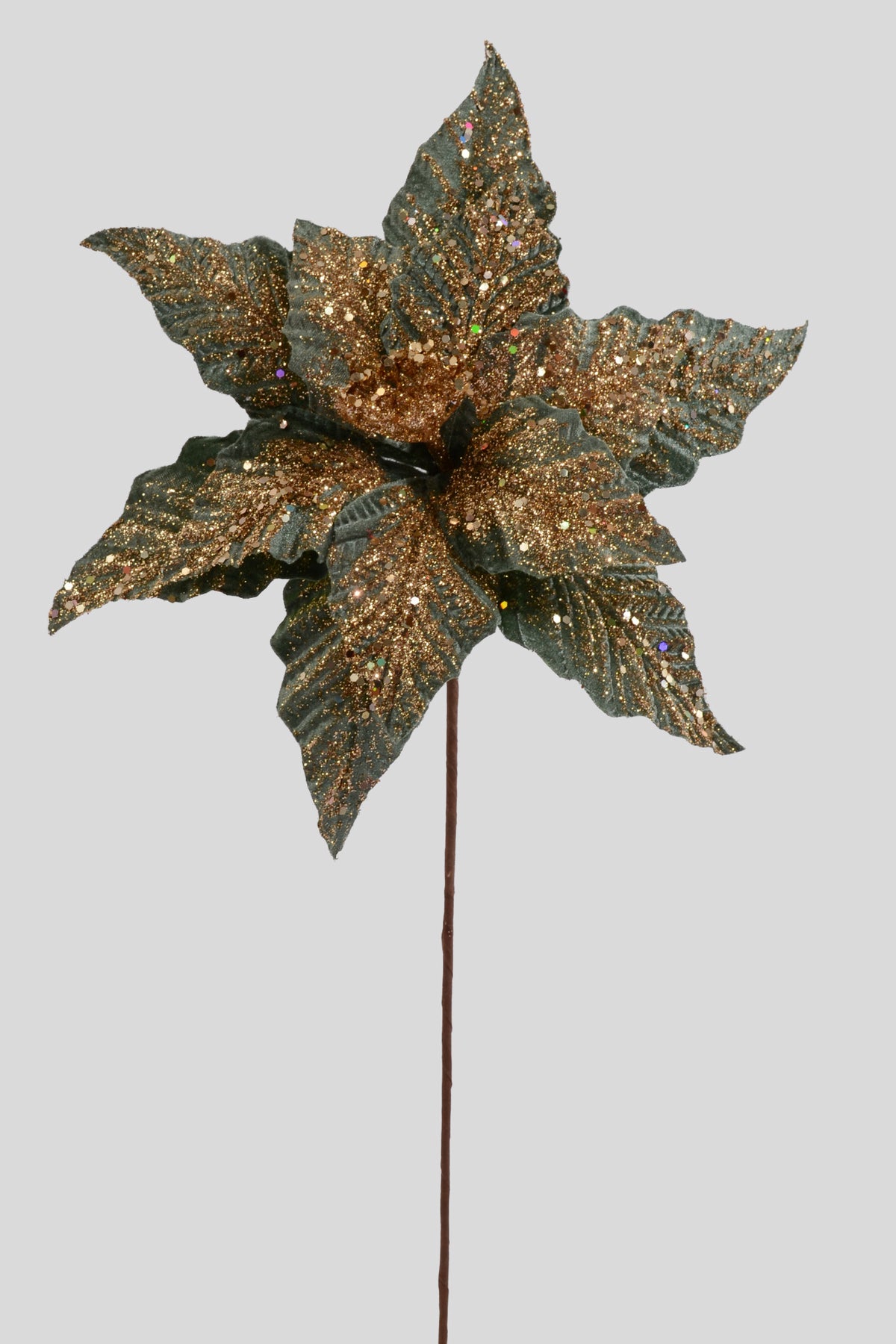 25" X 12" Poinsettia Stem Sage/Champagne