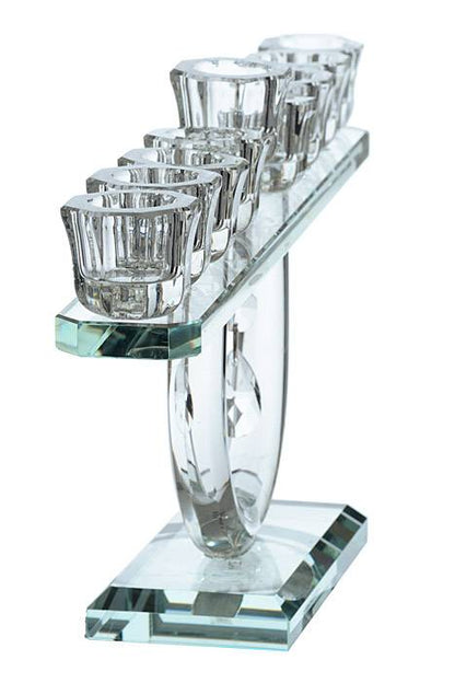 12.5&quot; X 6.5&quot; Crystal 9-lite Candle Holder Clear