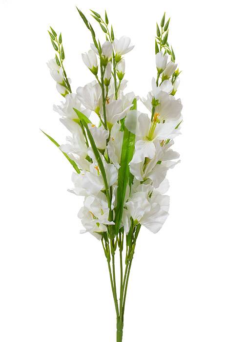 26.5" Silk Pongee Gladiolus Bush Cream