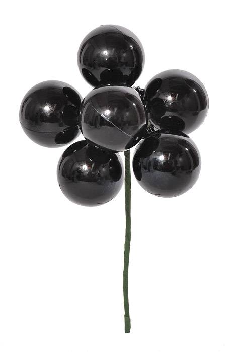 50MM Shiny Stem Ball Black Pkg/6