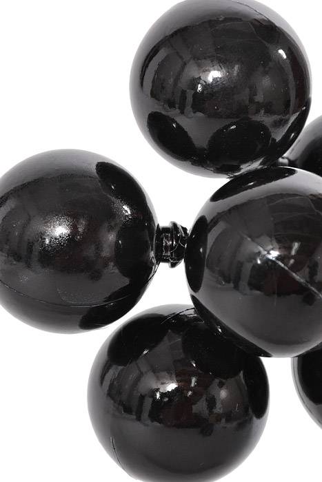 50MM Shiny Stem Ball Black Pkg/6