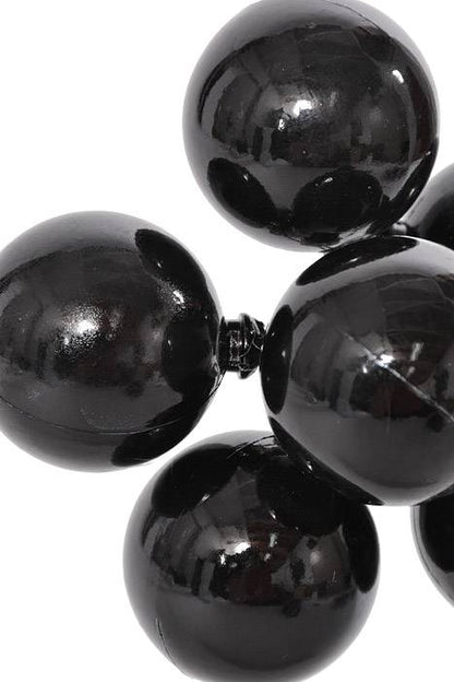 50MM Shiny Stem Ball Black Pkg/6