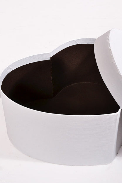 4" / 4.5" / 5.15" Heart Gift Box With Lid White Set/3