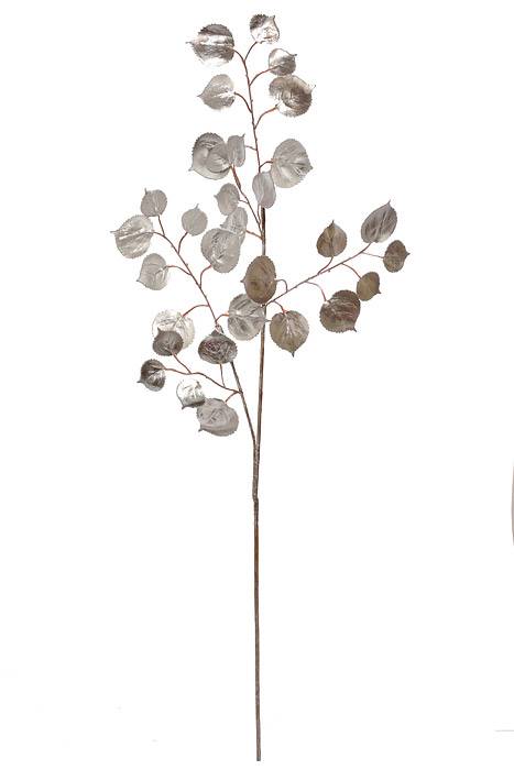 37.5" Camellia Leaves Spray Silver