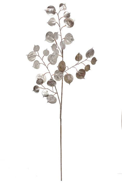 37.5" Camellia Leaves Spray Silver