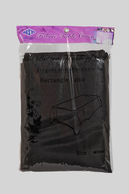 90" X 132" Rectangle Polyester Tablecloth Black