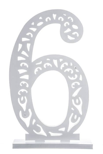 19.75" Carved Number "6" White