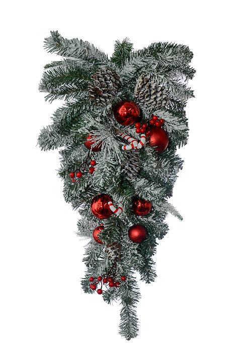 30" Mixed Pine Berry Ball Red