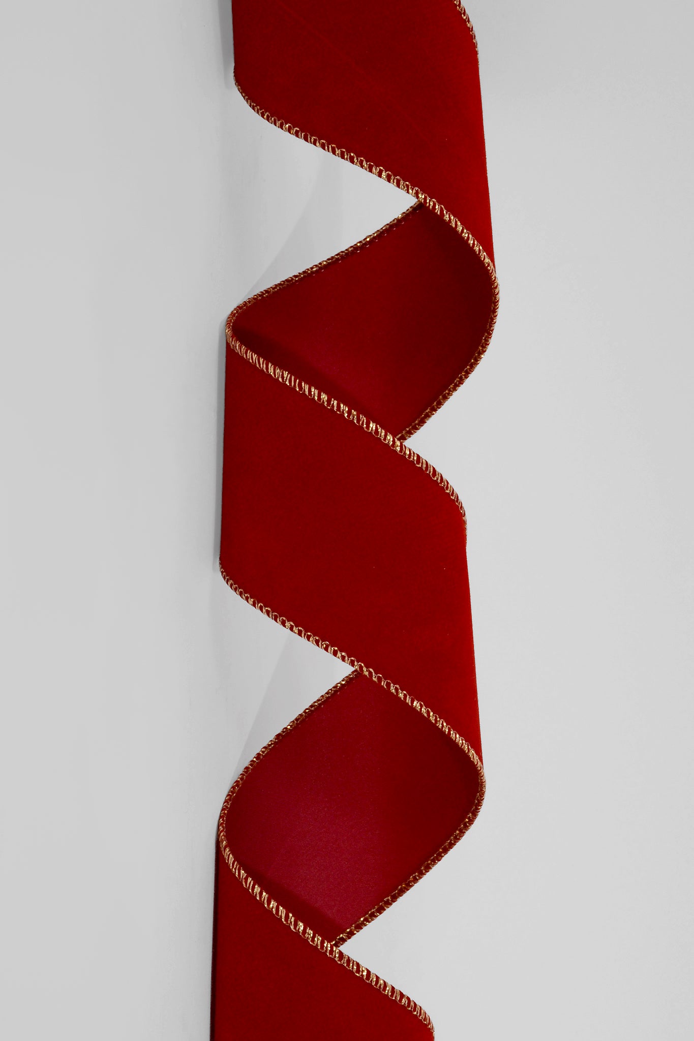 2.5" X 50Yds Wired Velvet Ribbon Red/Gold