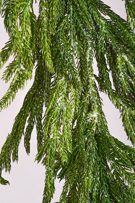 48" Artificial Iced Norfolk Pine Garland Green