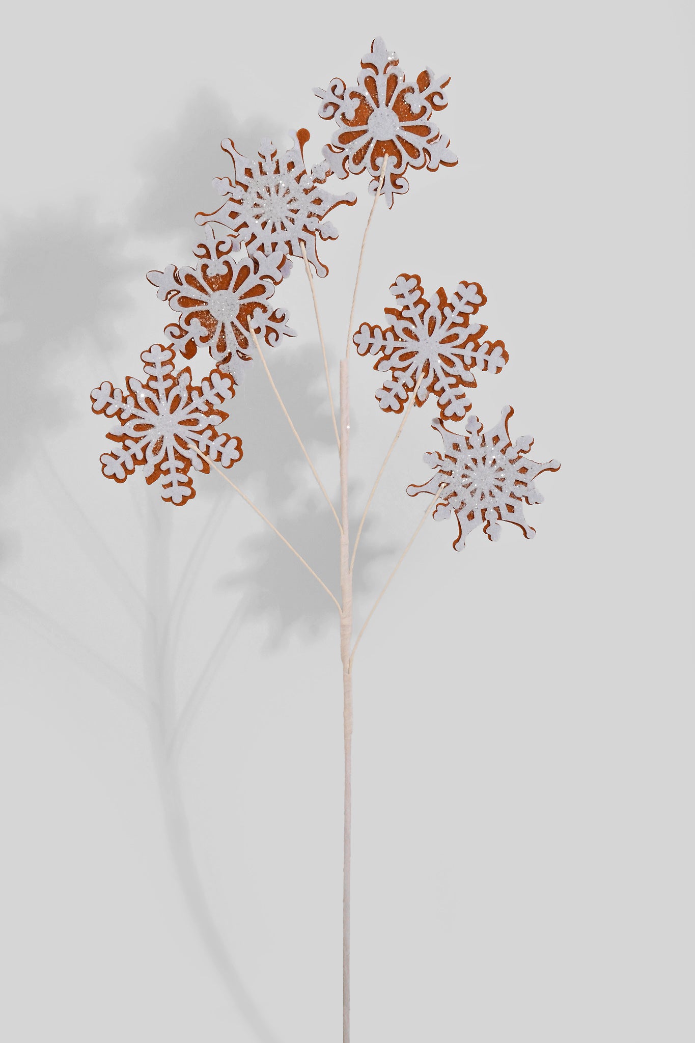 28" Gingerbread Snowflake White/Brown