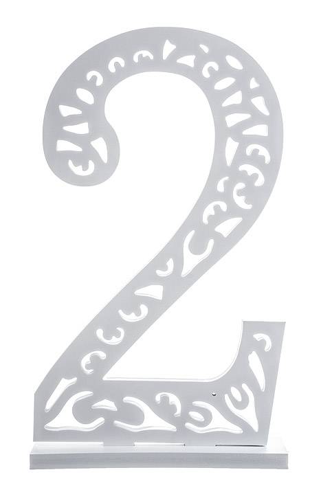 19.25" Carved Number "2" White