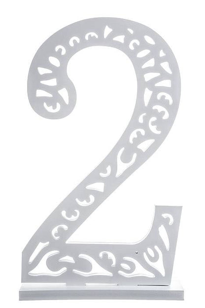 19.25" Carved Number "2" White