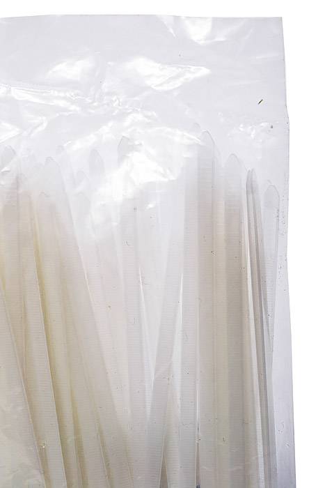 8 X 300mm Plastic Locking Ties White Pkg/100
