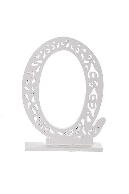 19.75" Carved Letter "Q" White