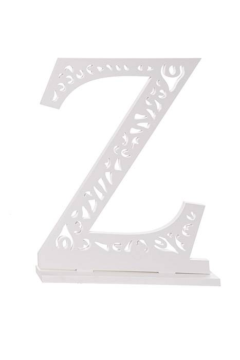 19.75" Carved Letter "z" White