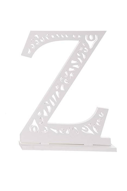 19.75" Carved Letter "z" White