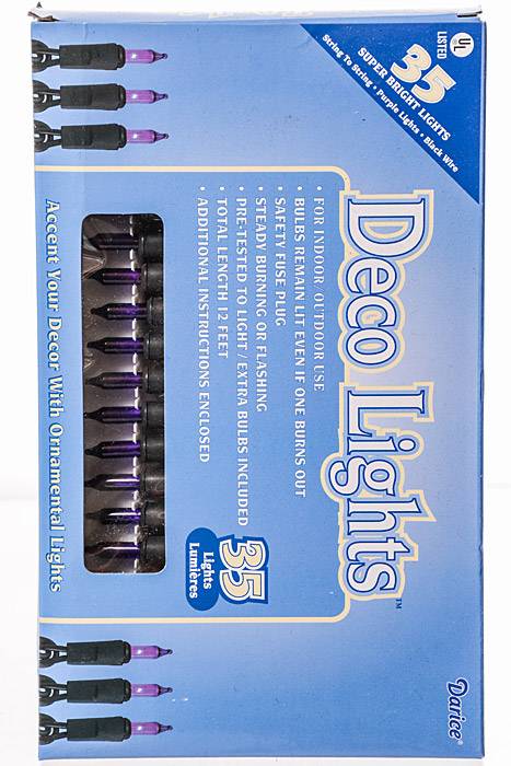 12ft Lights Set Purple W/black Wire