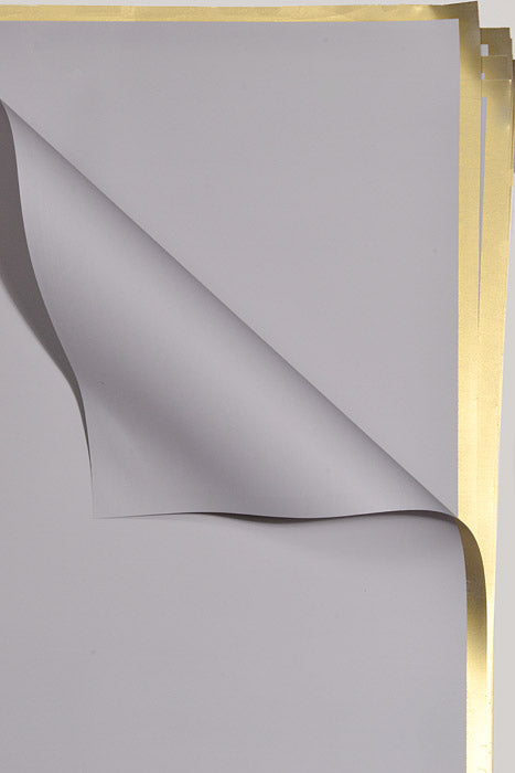 22.5" Gold Edge Flower Wrapping Paper Lavender Pkg/20