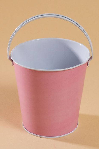 4.25" X 4" Metal Bucket W/handle Pink