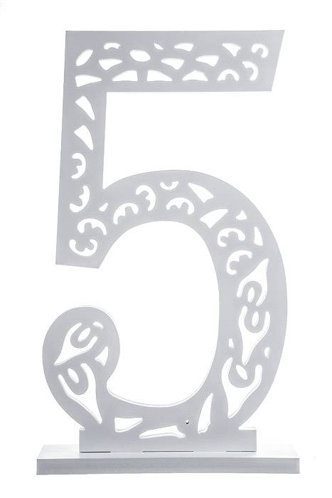 19.5" Carved Number "5" White