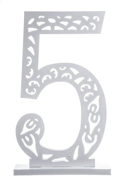 19.5" Carved Number "5" White