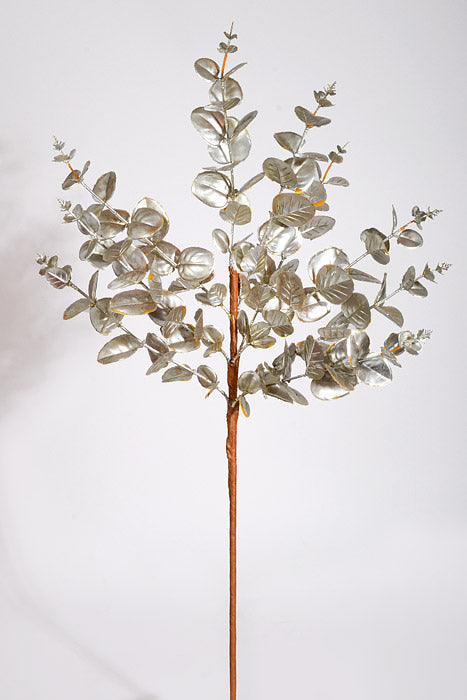 28" Metallic Leaves Spray Champagne